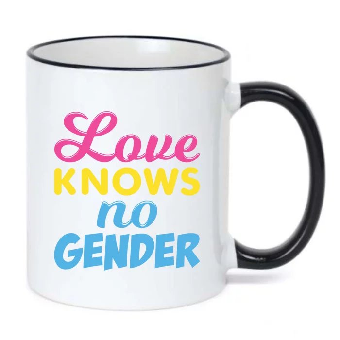 Love Knows No Gender Pan Pride Pansexual Flag Gift Black Color Changing Mug