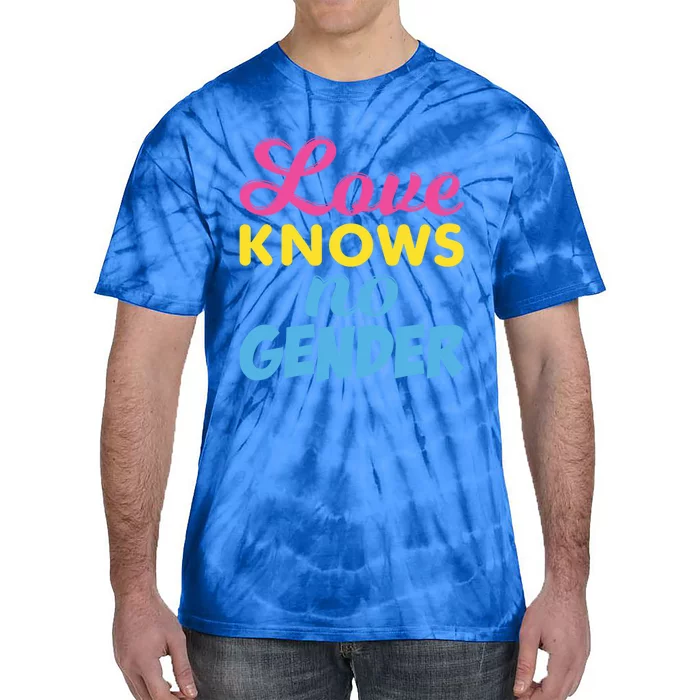 Love Knows No Gender Pan Pride Pansexual Flag Gift Tie-Dye T-Shirt