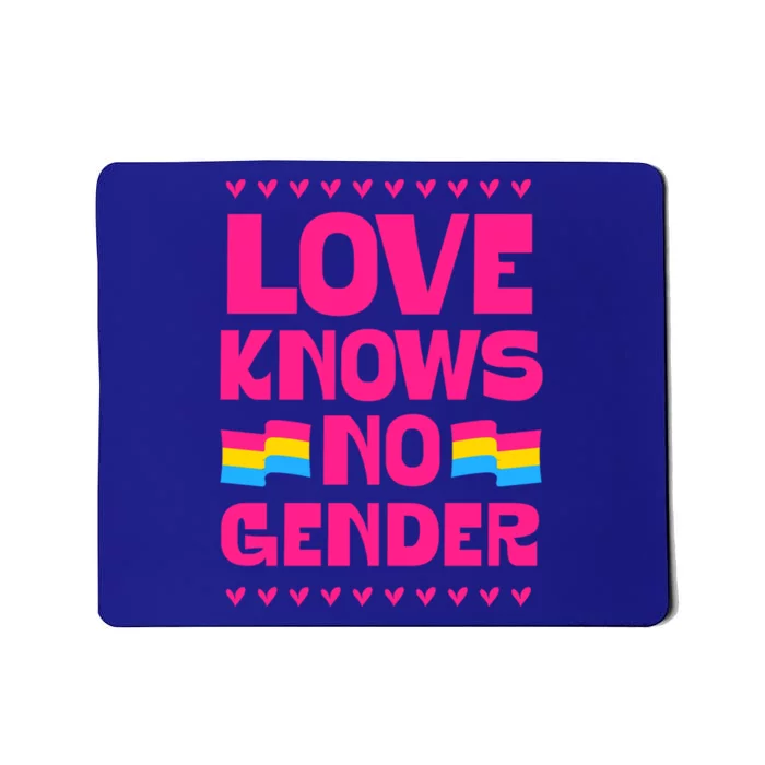 Love Knows No Gender Pansexual Pride Flag Heart Love Style Gift Mousepad