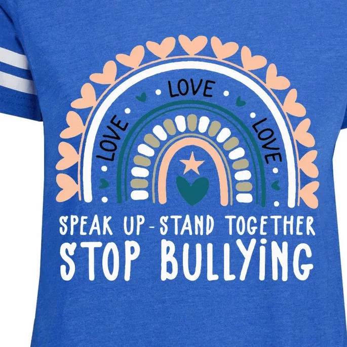 Love Kindness Rainbow Stop Bullying Unity Day Orange Teacher Enza Ladies Jersey Football T-Shirt