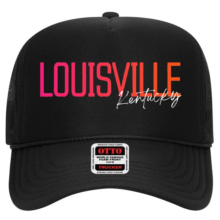 Louisville Kentucky Souvenir Vintage Kentucky Louisville High Crown Mesh Trucker Hat