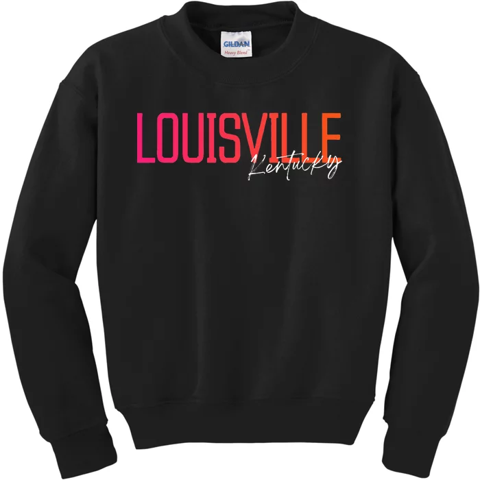 Louisville Kentucky Souvenir Vintage Kentucky Louisville Kids Sweatshirt