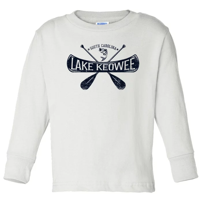 Lake Keowee South Carolina Vintage Distressed Toddler Long Sleeve Shirt