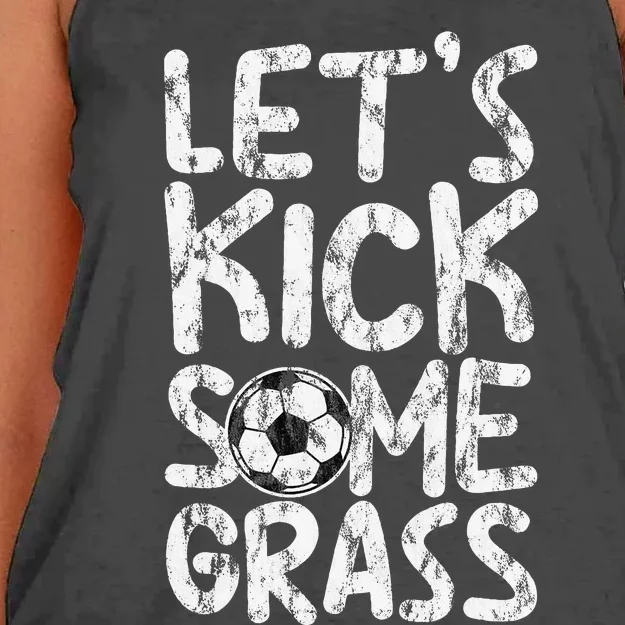 LetS Kick Some Grass Women's Knotted Racerback Tank