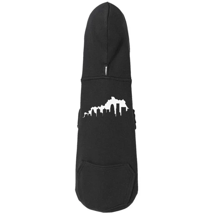 Louisville Kentucky Skyline Ky State Pride Silhouette 502 Doggie 3-End Fleece Hoodie