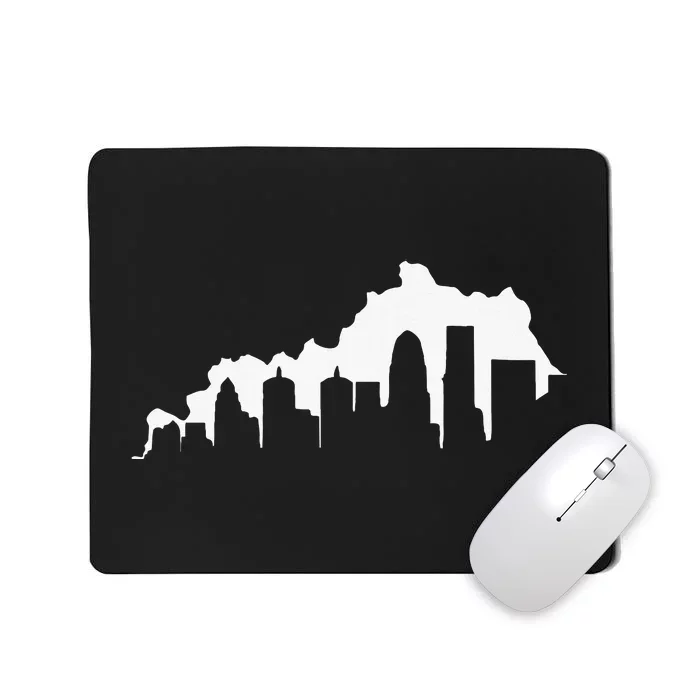 Louisville Kentucky Skyline Ky State Pride Silhouette 502 Mousepad