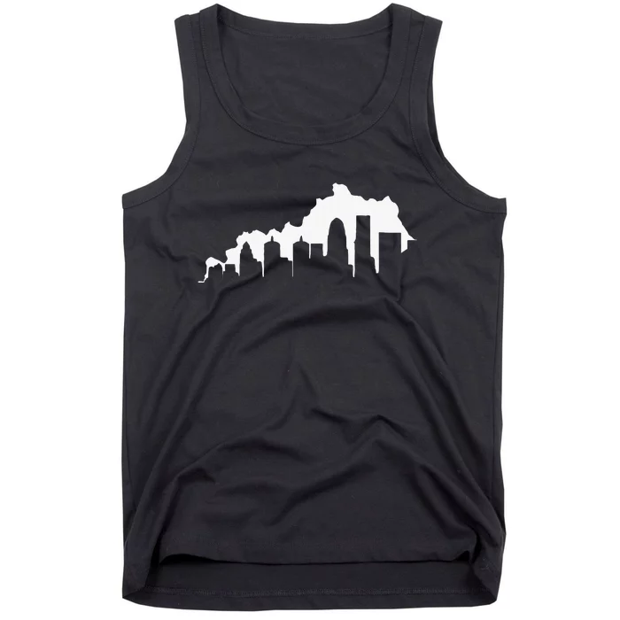 Louisville Kentucky Skyline Ky State Pride Silhouette 502 Tank Top