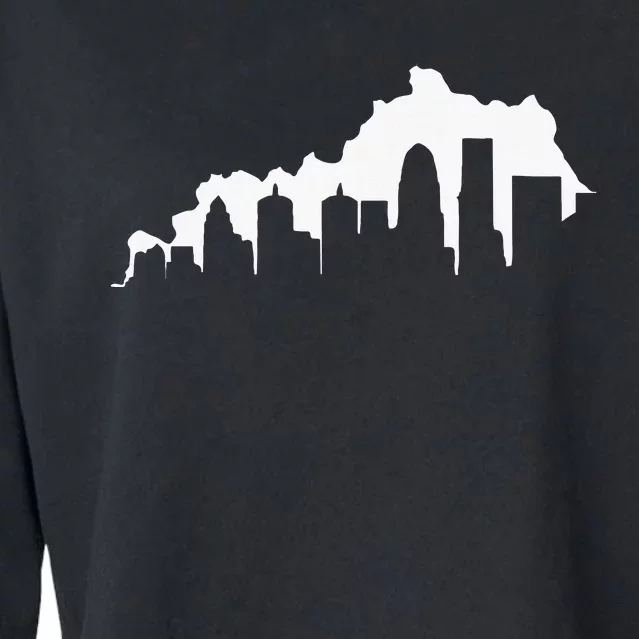 Louisville Kentucky Skyline Ky State Pride Silhouette 502 Cropped Pullover Crew