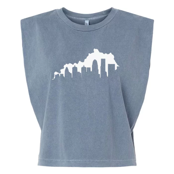 Louisville Kentucky Skyline Ky State Pride Silhouette 502 Garment-Dyed Women's Muscle Tee