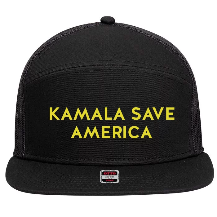 Limited Kamala Save America 7 Panel Mesh Trucker Snapback Hat