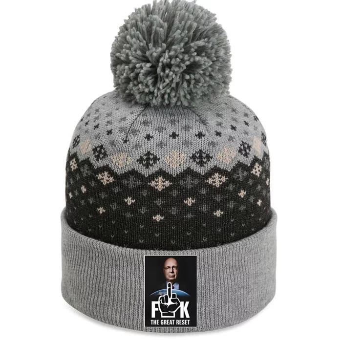 Limited Klaus Schwab Fuck The Great Reset The Baniff Cuffed Pom Beanie