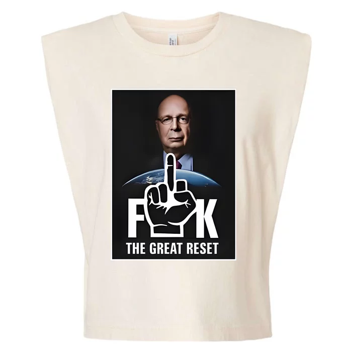 Limited Klaus Schwab Fuck The Great Reset Garment-Dyed Women's Muscle Tee