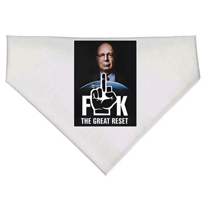 Limited Klaus Schwab Fuck The Great Reset USA-Made Doggie Bandana