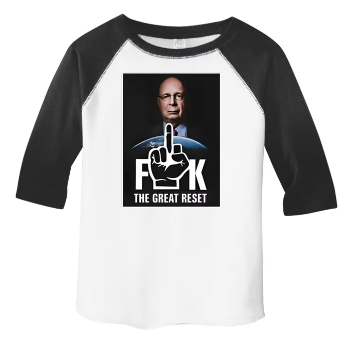 Limited Klaus Schwab Fuck The Great Reset Toddler Fine Jersey T-Shirt