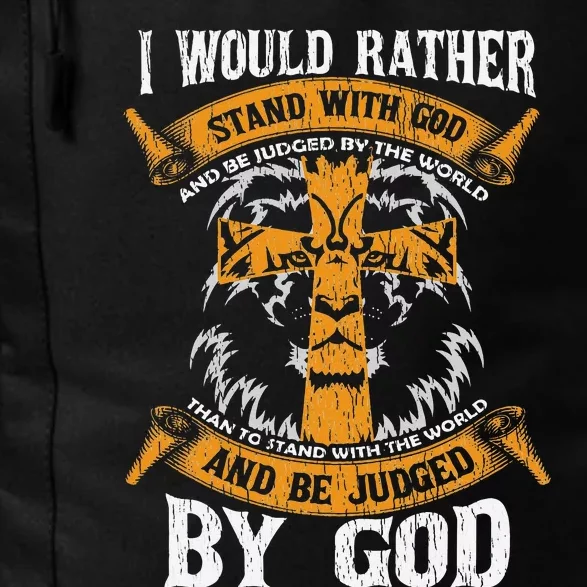 Lion Knight Templar I Would Rather Stand With God Sayings Daily Commute Backpack