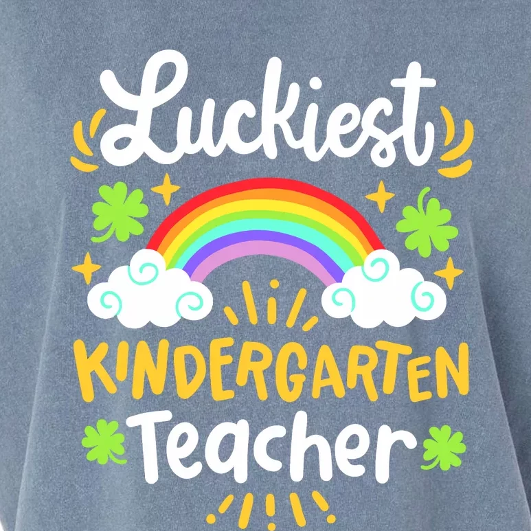 Luckiest Kindergarten Teacher St Patricks Day School Garment-Dyed Women's Muscle Tee