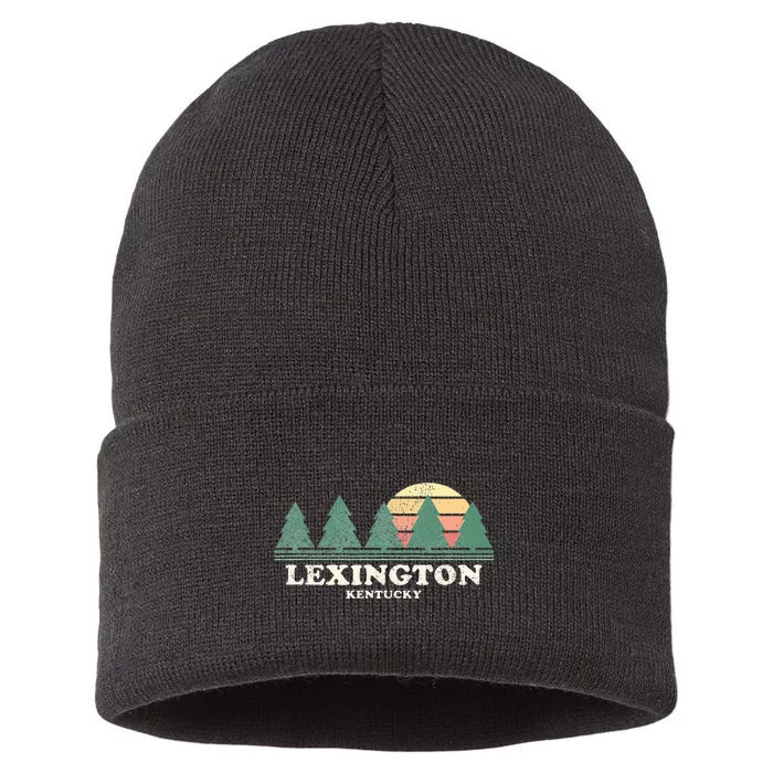 Lexington Ky Vintage Throwback Retro 70s Design Sustainable Knit Beanie