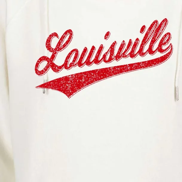 Louisville Kentucky Varsity Script Classic Sports Jersey Womens Funnel Neck Pullover Hood