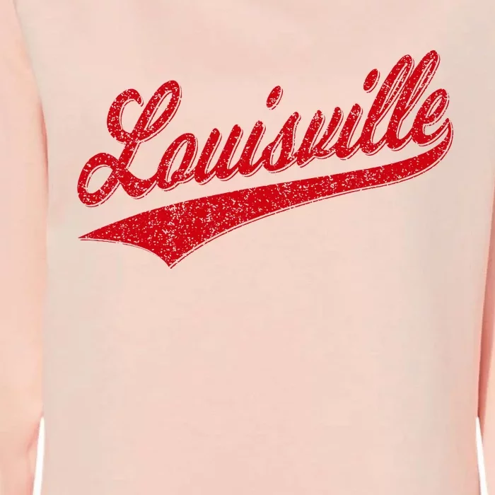 Louisville Kentucky Varsity Script Classic Sports Jersey Womens California Wash Sweatshirt