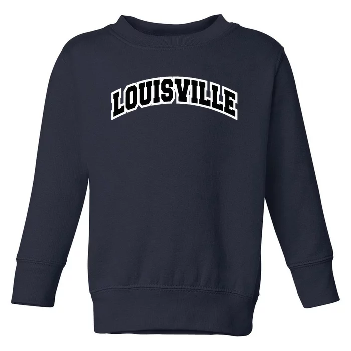 Louisville Kentucky Varsity Style Vintage Red Toddler Sweatshirt