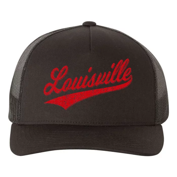 Louisville Kentucky Varsity Script Classic Sports Jersey Yupoong Adult 5-Panel Trucker Hat