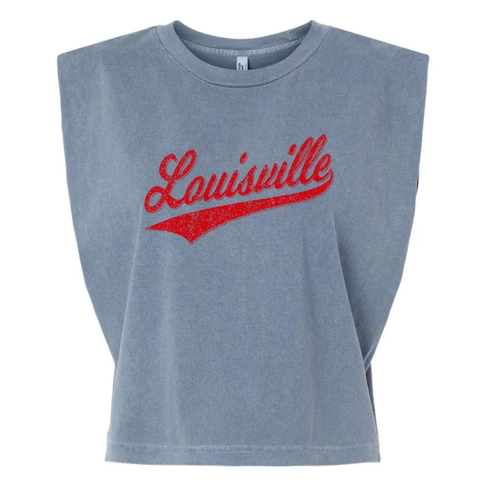 Louisville Kentucky Varsity Script Classic Sports Jersey Garment-Dyed Women's Muscle Tee