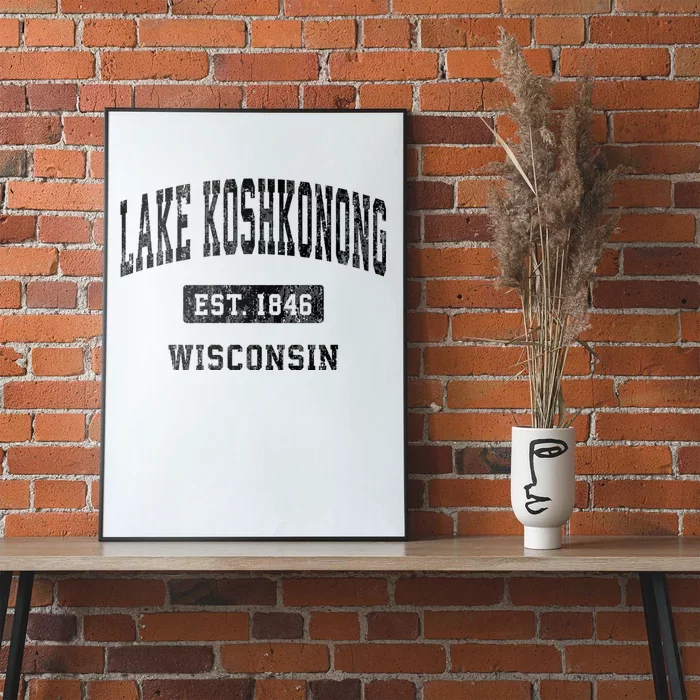 Lake Koshkonong Wisconsin Wi Vintage Established Athletic Sports Design Poster