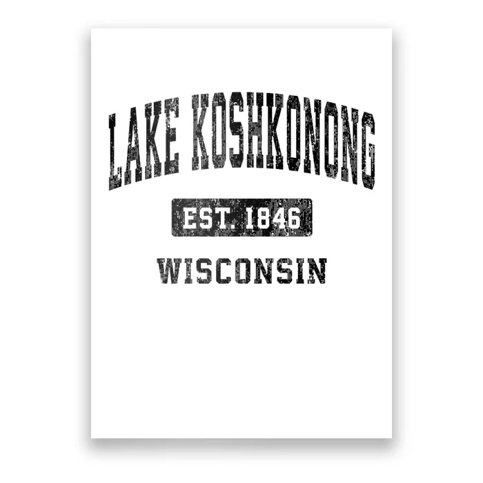 Lake Koshkonong Wisconsin Wi Vintage Established Athletic Sports Design Poster