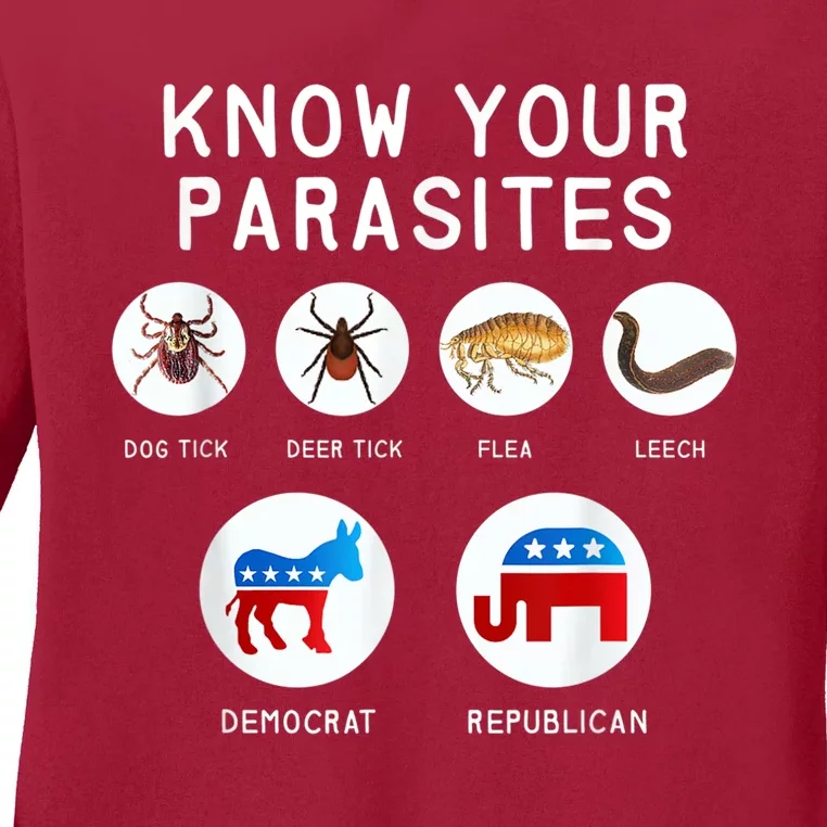 Libertarian Know Your Parasites Ladies Long Sleeve Shirt