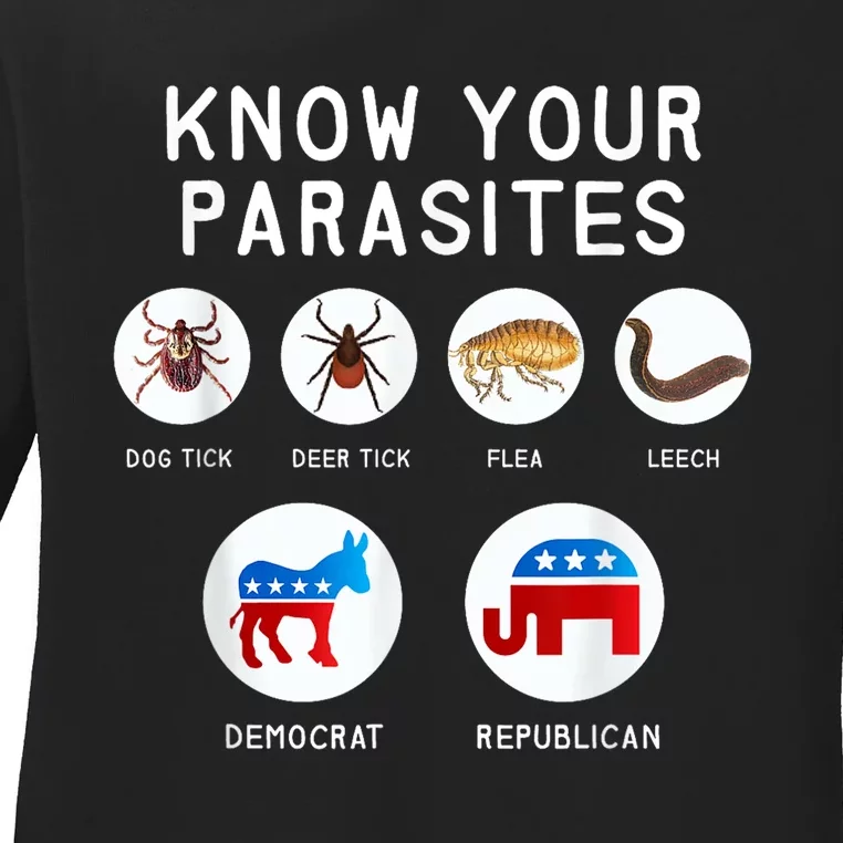 Libertarian Know Your Parasites Ladies Long Sleeve Shirt