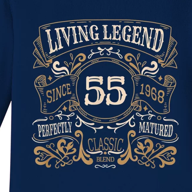 Living Legend 1968, 55th Birthday Baby Long Sleeve Bodysuit