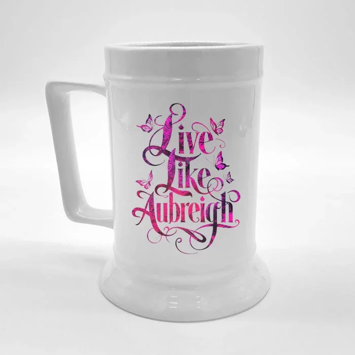 Live Like Aubreigh Dreamy Inspirational Butterfly Front & Back Beer Stein