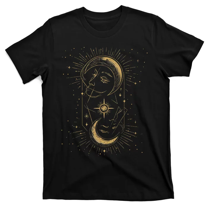 Lunar Luminescence Abstract Sun Moon T-Shirt