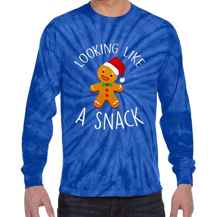 Looking Like A Snack Gingerbread Christmas Cookie Xmas Gift Tie-Dye Long Sleeve Shirt