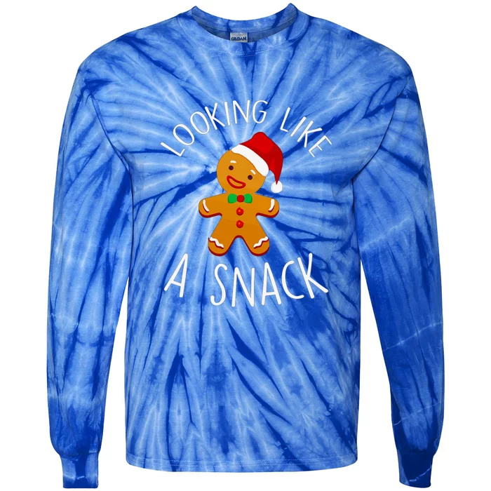 Looking Like A Snack Gingerbread Christmas Cookie Xmas Gift Tie-Dye Long Sleeve Shirt