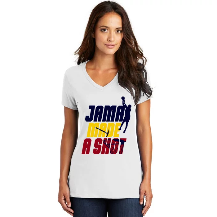 Lebron Los Angeles Basketball Jama Made A Shot Women's V-Neck T-Shirt