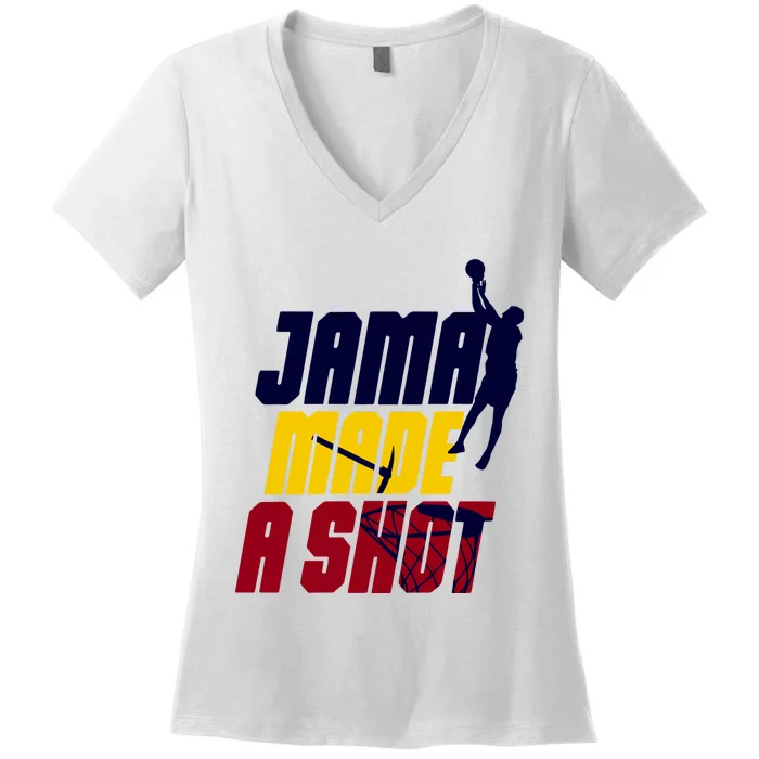 Lebron Los Angeles Basketball Jama Made A Shot Women's V-Neck T-Shirt