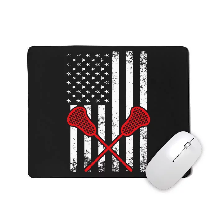 Lacrosse LAX American USA Flag Mousepad