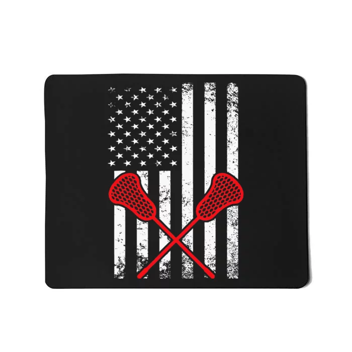 Lacrosse LAX American USA Flag Mousepad