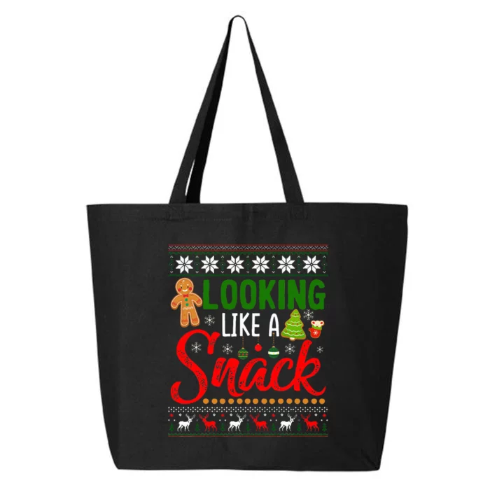 Looking Like A Snack Funny Christmas Cookie Ugly Sweater 25L Jumbo Tote