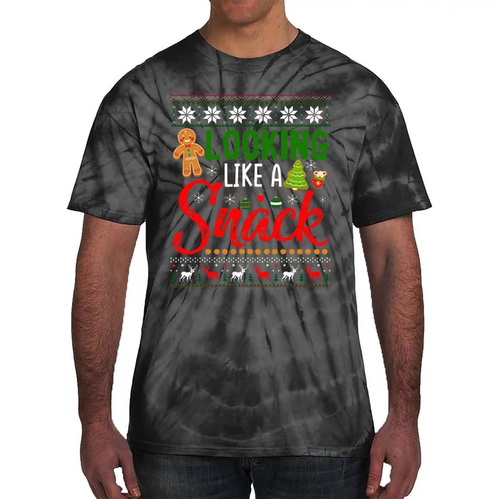 Looking Like A Snack Funny Christmas Cookie Ugly Sweater Tie-Dye T-Shirt