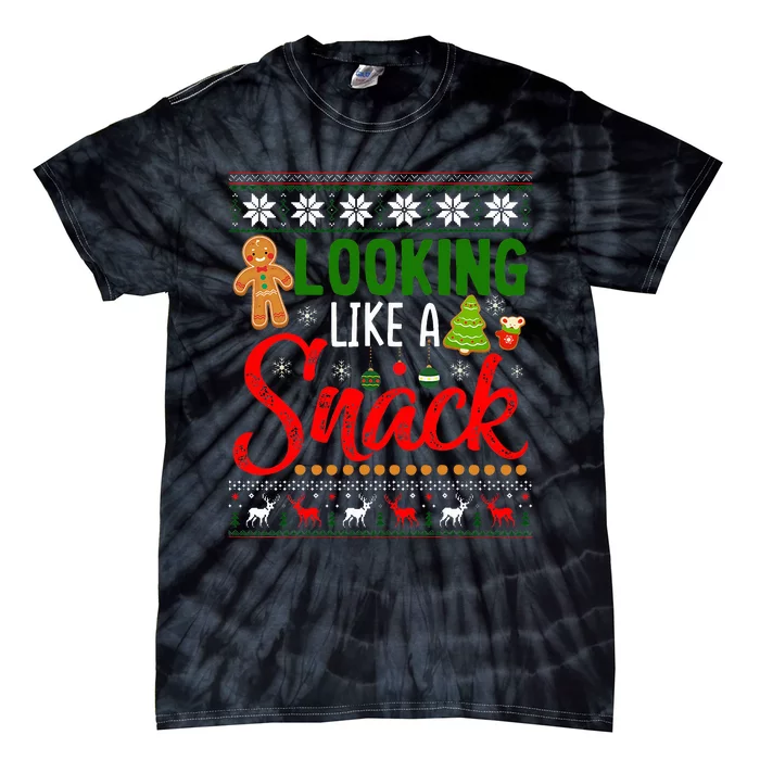 Looking Like A Snack Funny Christmas Cookie Ugly Sweater Tie-Dye T-Shirt