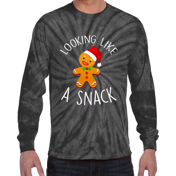 Looking Like A Snack Gingerbread Man Christmas Cookie Xmas Tie-Dye Long Sleeve Shirt