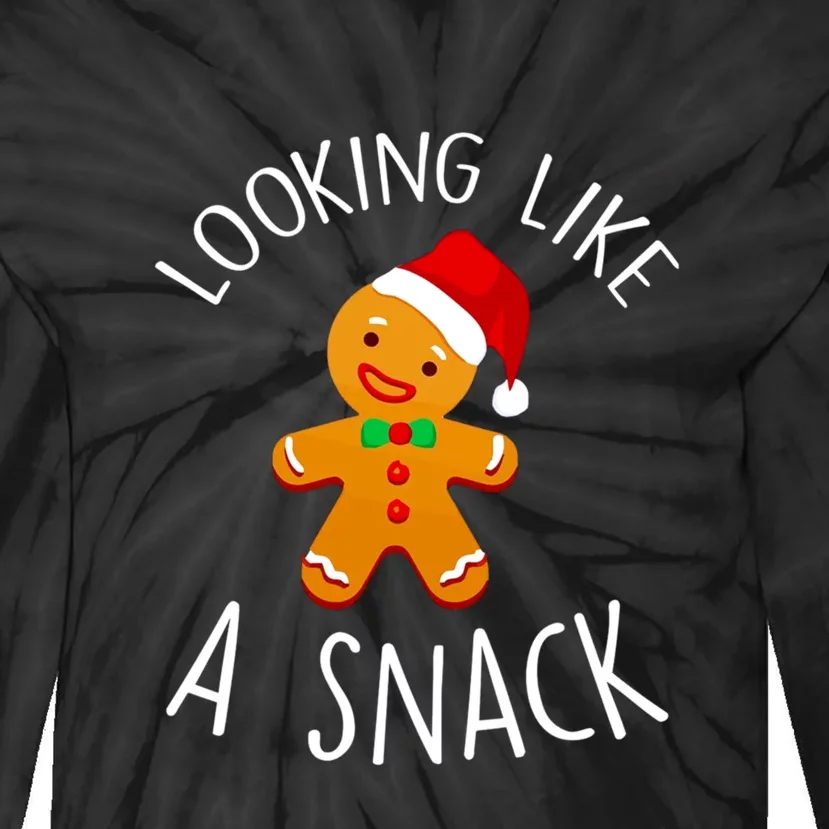 Looking Like A Snack Gingerbread Man Christmas Cookie Xmas Tie-Dye Long Sleeve Shirt