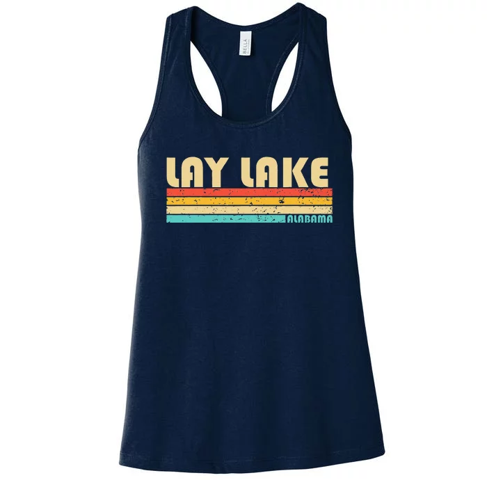 Lay Lake Alabama Funny Fishing Camping Summer Women's Racerback Tank