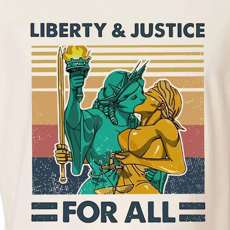 Lgbt Liberty And Justice For All Garment-Dyed Women's Muscle Tee