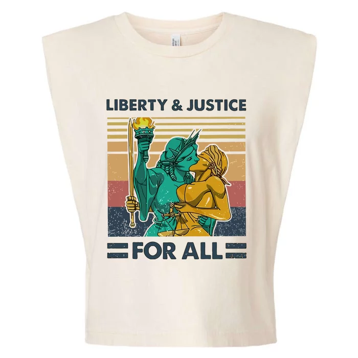 Lgbt Liberty And Justice For All Garment-Dyed Women's Muscle Tee