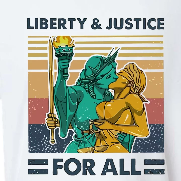 Lgbt Liberty And Justice For All Sueded Cloud Jersey T-Shirt