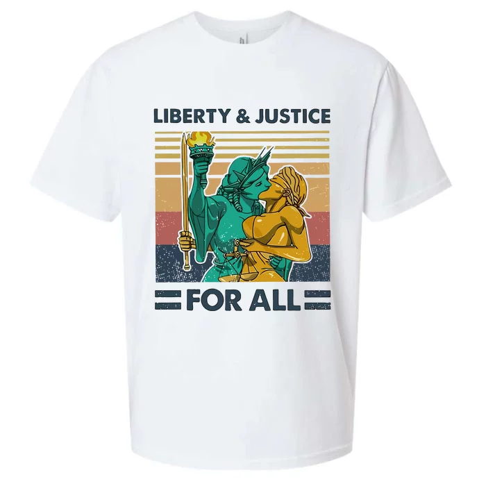 Lgbt Liberty And Justice For All Sueded Cloud Jersey T-Shirt