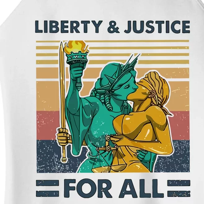 Lgbt Liberty And Justice For All Women’s Perfect Tri Rocker Tank